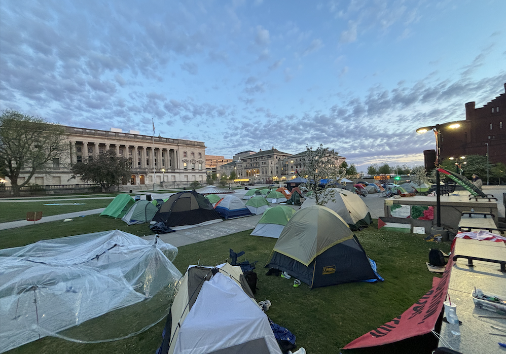 Sixth day of Library Mall encampment begins.